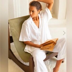 Piyama S/M white pajama top. Oversized fit. Great neutral EUC